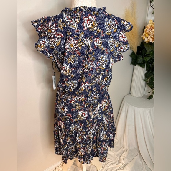 Velvet by Graham & Spencer Floral Mini Dress - Blue and Red - Picture 3 of 10